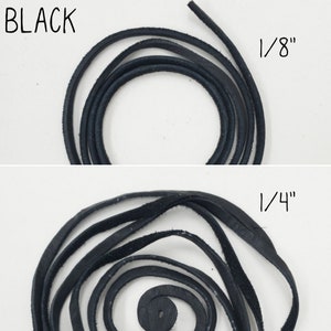 May include: Two black leather cords, one 1/8 inch thick and one 1/4 inch thick.