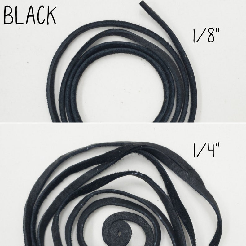May include: Two black leather cords, one 1/8 inch thick and one 1/4 inch thick.