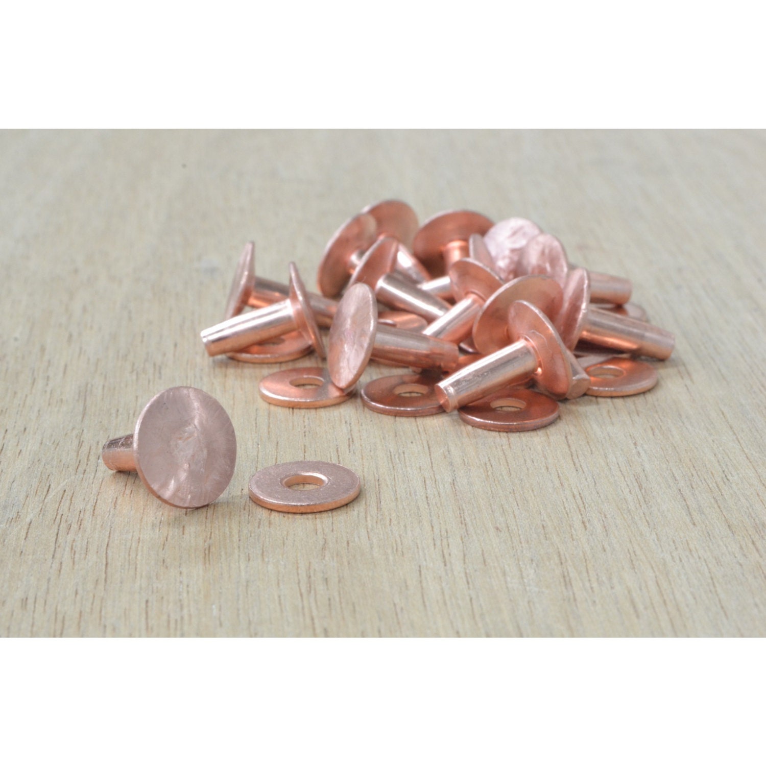 CHOOSE SIZE Copper Rivet and Burr Set Number 9 Hardware 15 pk Etsy