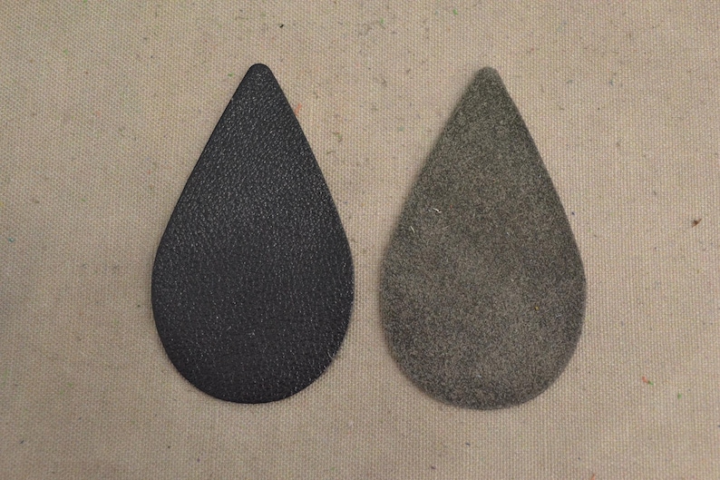 12pk-Leather Teardrop Large Die Cut Black Jack Metallic Vegas DIY Earrings SEC-10 DE-68429