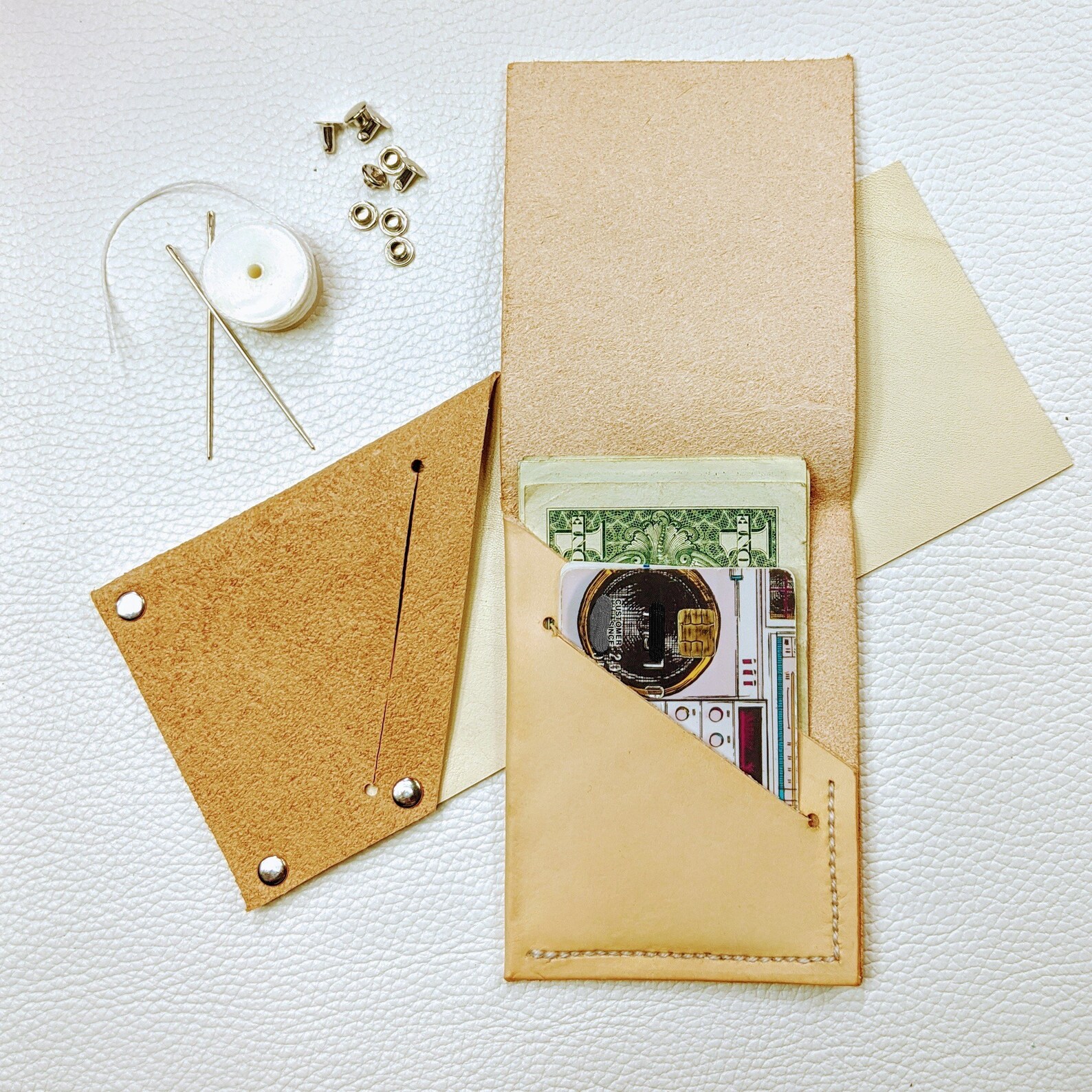 Make Your Own Leather Wallet Kit Leatherworking Kit DIY Kit Etsy