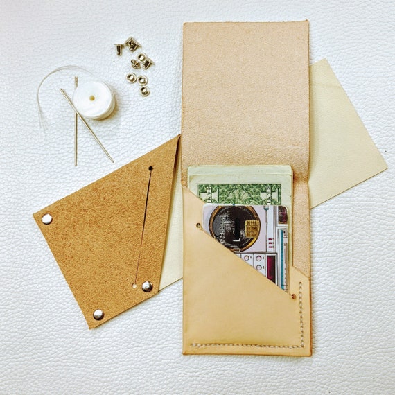 Make Your Own Leather Wallet Kit Leatherworking Kit DIY Kit Etsy