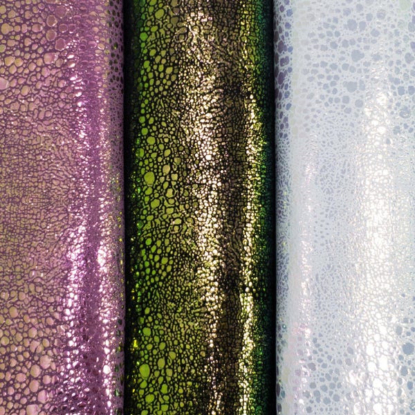 Mermaid Color Shifting / Holographic Slick / Genuine Leather / Real Cowhide / Leather Sheets / Fairytale / Metallic Finish / Raw Materials