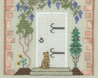 Wisteria Cottage Cross Stitch Pattern with Floss & Charm