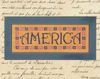 America Cross Stitch Pattern: Patriotic Sampler (PDF Pattern)