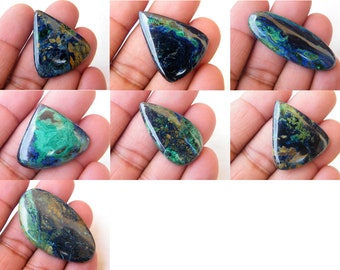 MM Free Shipping Fancy Shape 60x27x5 87 Ct AAA Quality Cabochons Natural Azurite Malachite Loose gemstone.