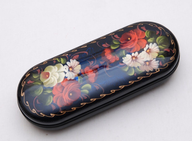 Download Flowers glasses case hand-painted eyeglass carrying case ...