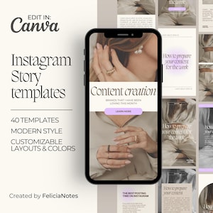 Modelo de história estética do Instagram | Modelo do Instagram | Modelo de história do Instagram Canva | Modelo clássico moderno do Instagram