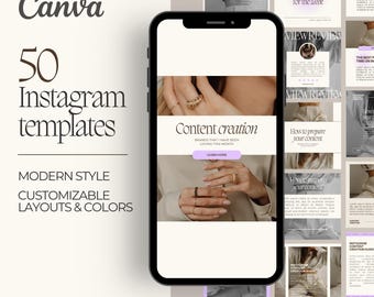 50 Modern Instagram Post Templates: Editable Canva Layouts (1080x1080 px)