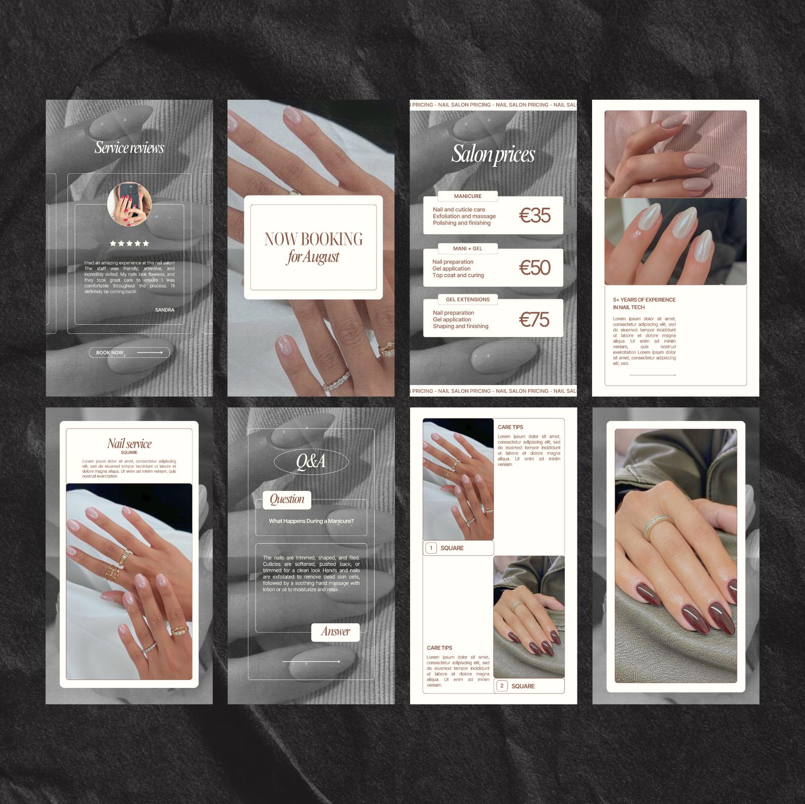 Editable on Canva Nail Tech Artist Salon Business Instagram Post Story ...