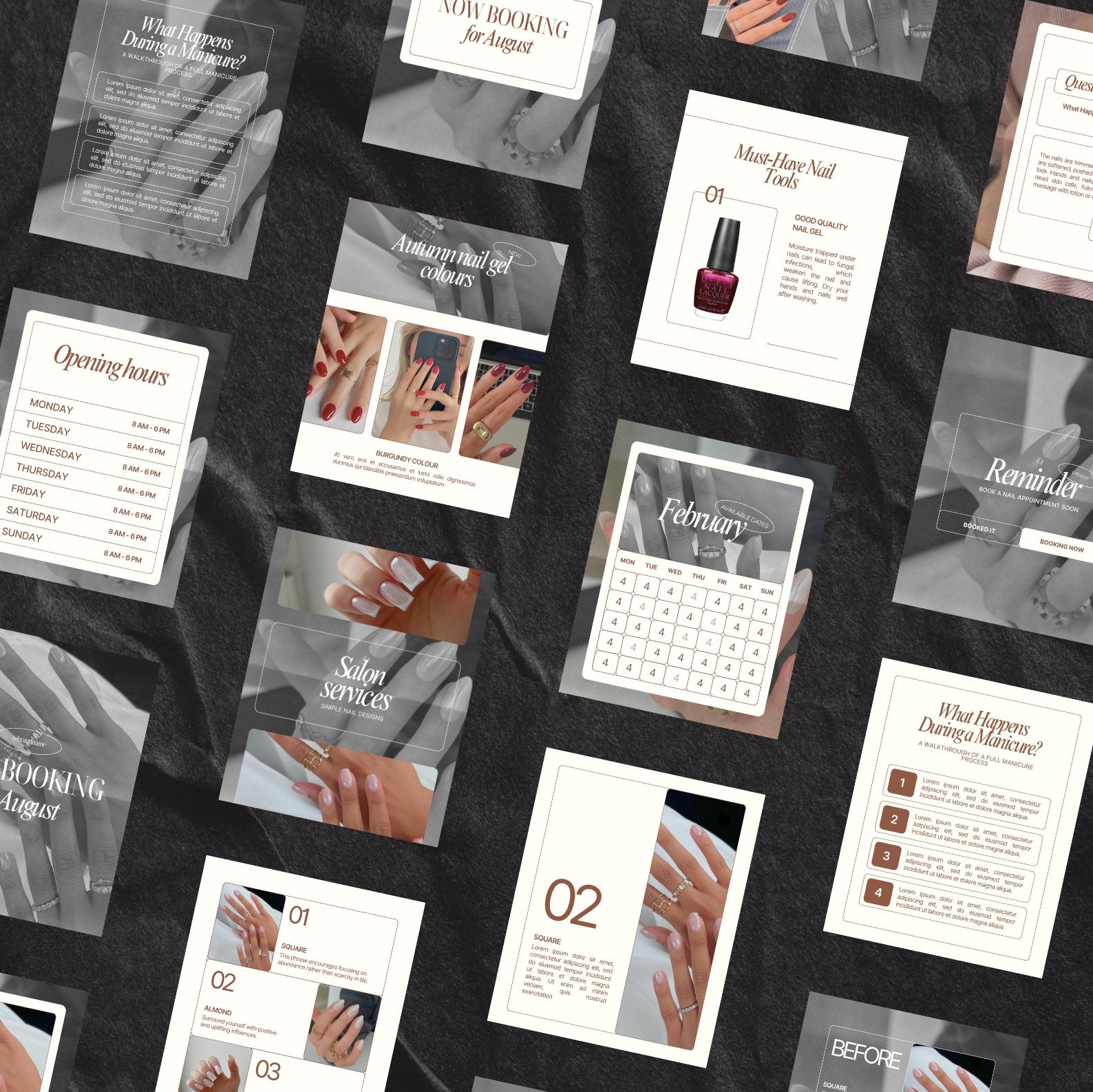 Editable on Canva Nail Tech Artist Salon Business Instagram Post Story ...
