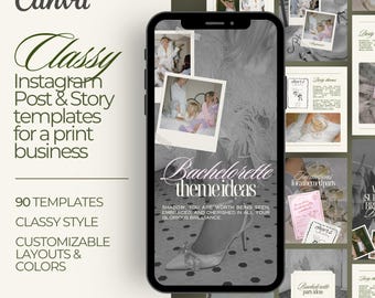 Classy Instagram Post & Story Templates: Print Business Canva Bundle