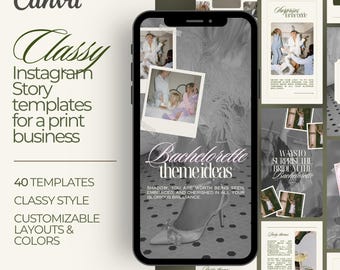 Classy Instagram Story Templates: Print Business Canva (40 Templates)