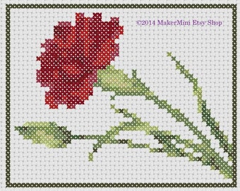 Anjerbloem - kruissteekpatroon