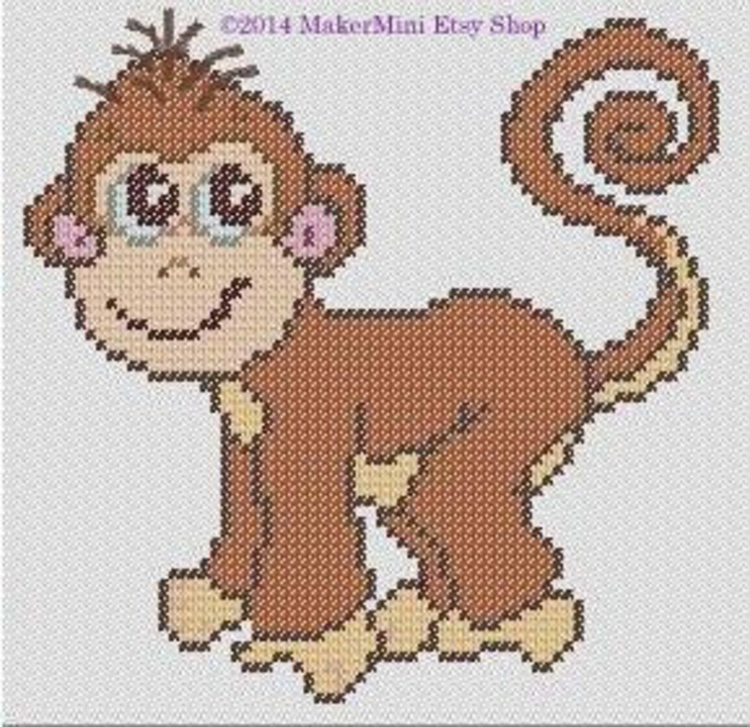 Monkey Cross Stitch Pattern - Etsy