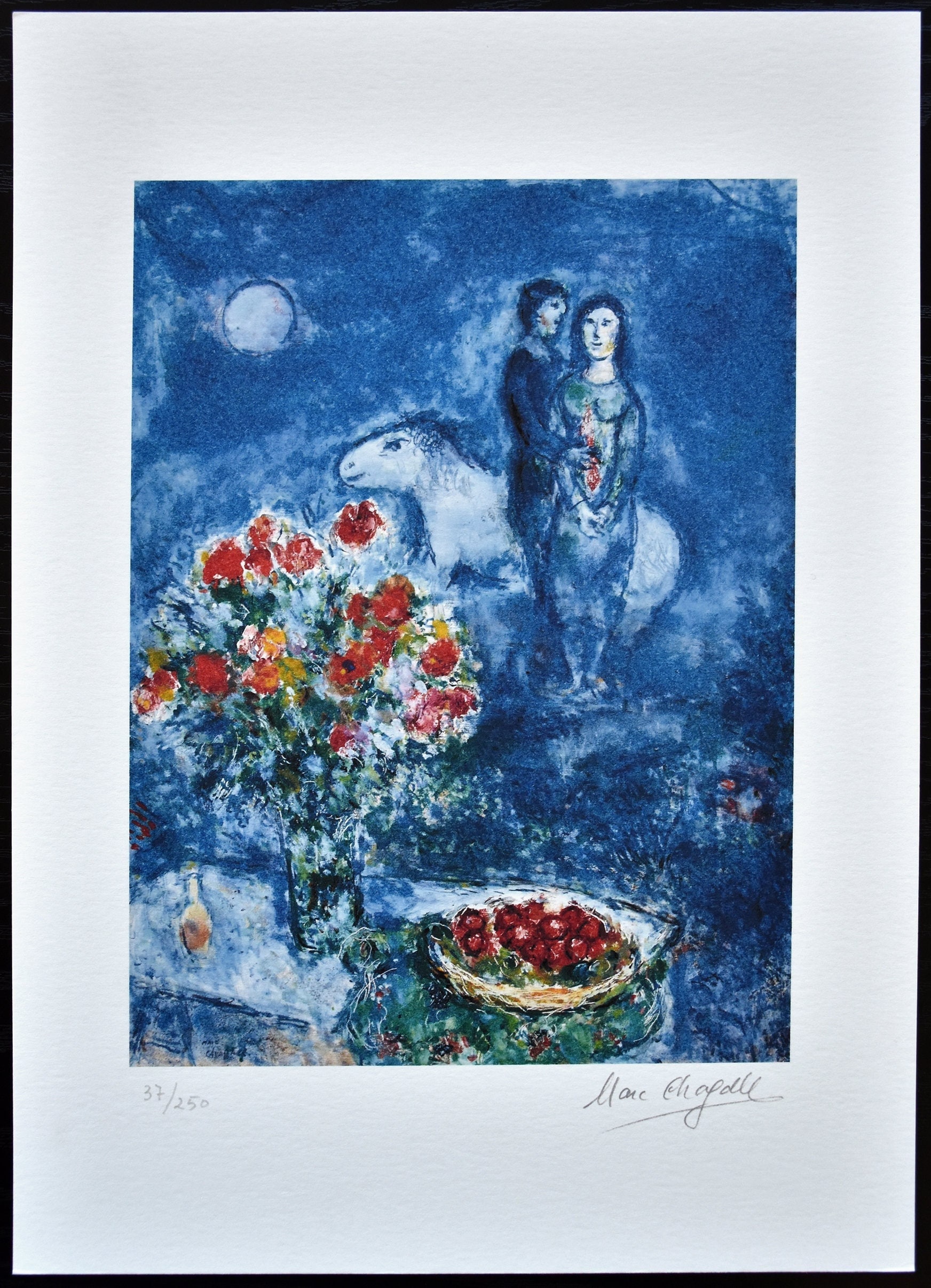 Peinture sur toile, reproduction de Marc Chagall La Vie