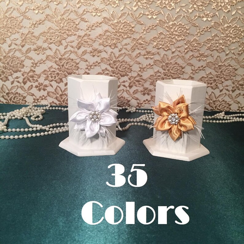Flower Pen Holder Rhinestone Pearl Pencil For Desk Dorm Decor Glam Organizer Office Accessories