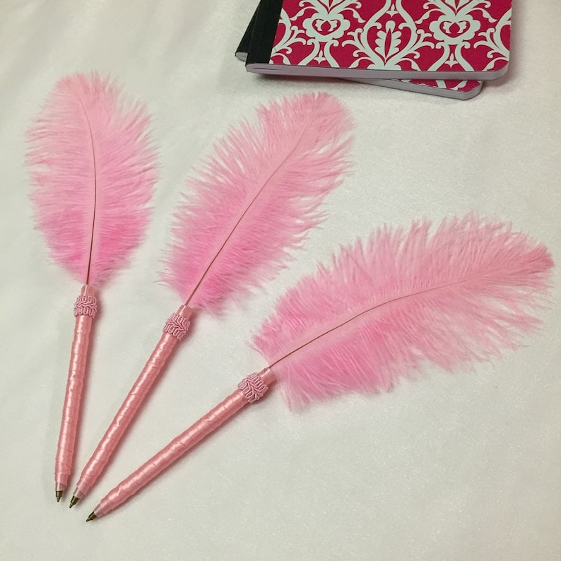 Light Pink Feather Pen Girls Pink School/office Supplies - Etsy