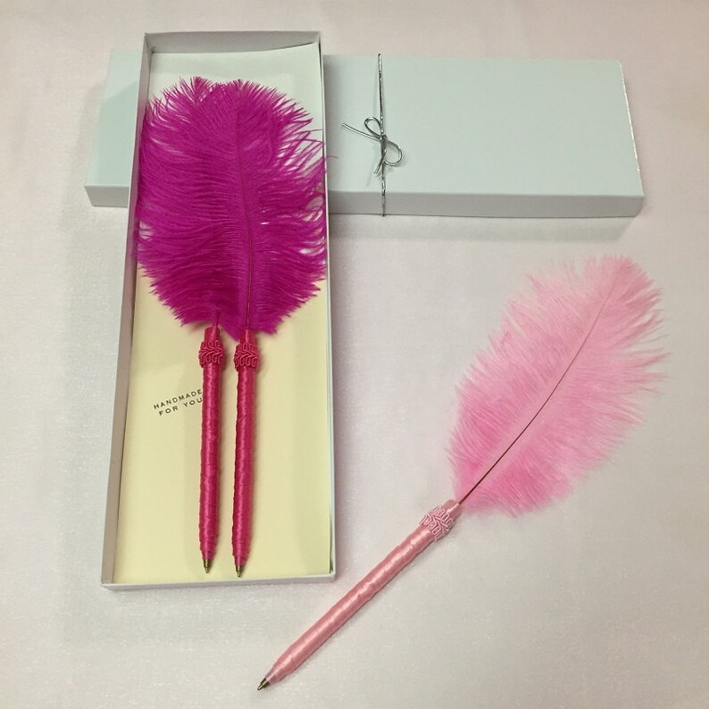 Light Pink Feather Pen Girls Pink School/office Supplies Etsy