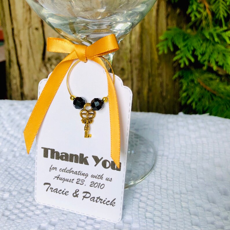 25 Personalized Wedding Favor Tag & Wine Glass Charm SetGreat Etsy