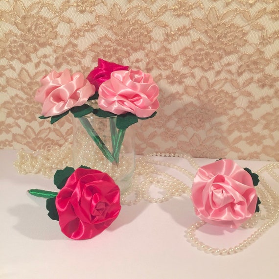 Rose Flower Pens Hot Pink Wedding Bridal Shower Favors Etsy