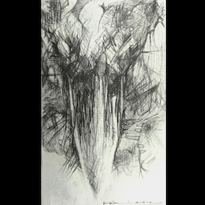 RAVEN XI &quot;Omen&quot; Monochromatic Print of Original Pencil Drawing by Karen Lorraine