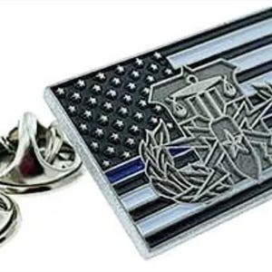 Thin Blue Line Flag HDT Lapel Pins