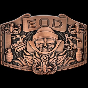 EOD belt buckle Old Antique Copper