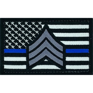 Thin Blue Line SGT Patch (Gray)