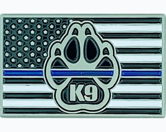 Dünne Blue Line Flagge K9 Anstecknadel