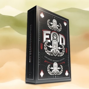 EOD gray playing card