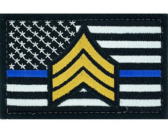 Thin Blue Line SGT Patch (Gold)