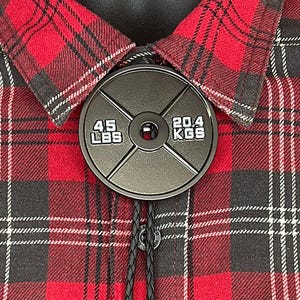 Bolo Tie - Weight Plate Matte Black