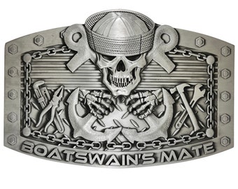 Boatswains Mate Custom 4.25 Antique Silver Belt Buckle