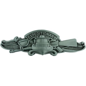 Expeditionary Antique Silver 4 inch Pin Car Emblem
