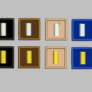 Op de afbeelding: Zes verschillende gekleurde frames met een witte en gouden balk erin. De frames zijn zwart, bruin, beige, blauw, donkerbruin en lichtbruin.