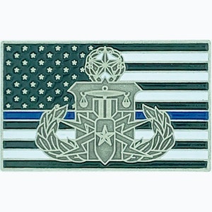 Thin Blue Line Flag HDT Master Lapel Pin