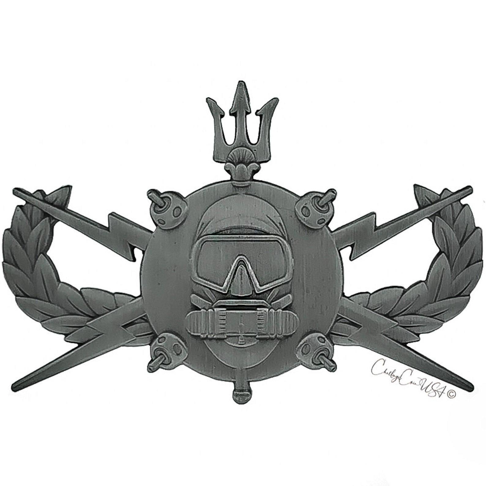 Hazardous Devices Technician Diver Uniform Pin Antique Silver Etsy