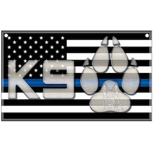 3 x 5 Thin Blue Line K9 Flag