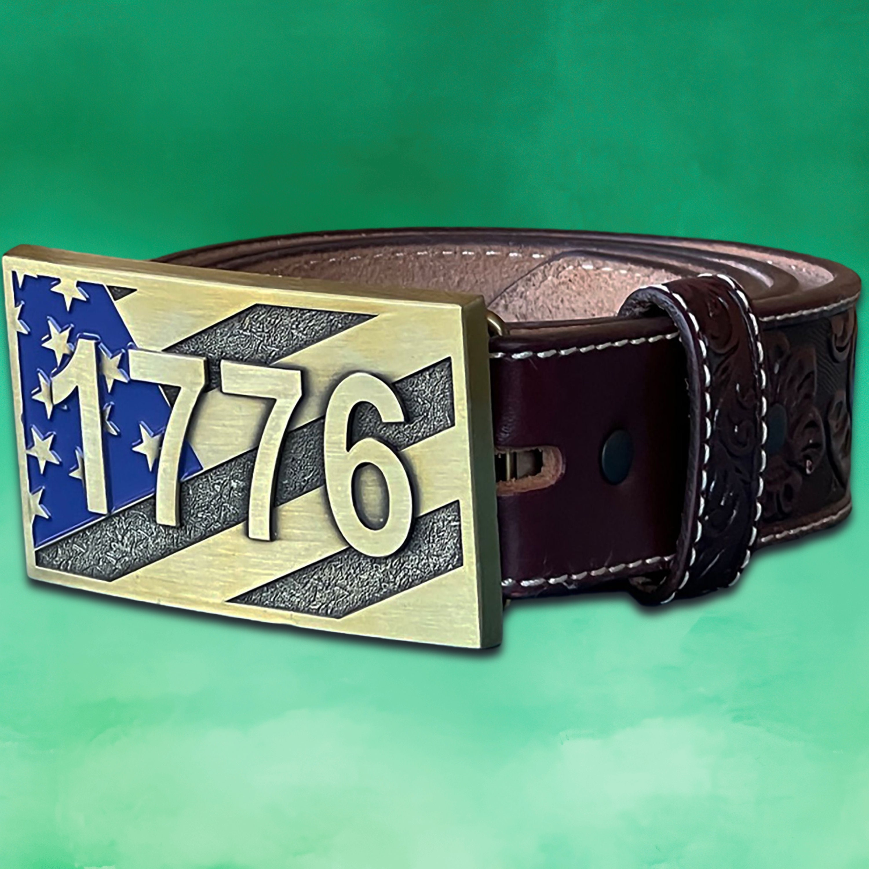1776 Antique Gold Belt Buckle