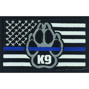 K9 Thin Blue Line Flag Patch