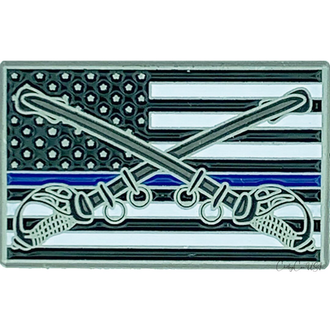 Blue Line Pin Thin Blue Line Flag Mounted Lapel Pin - Etsy