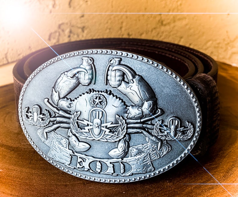 EOD Crab Belt Buckle Old Antique Silver Etsy