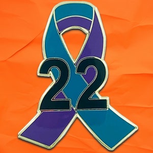 Veteran Suicide Prevention Awareness Ribbon Lapel Pin Black