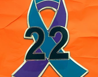 Veteran Suicide Prevention Awareness Ribbon Lapel Pin Black