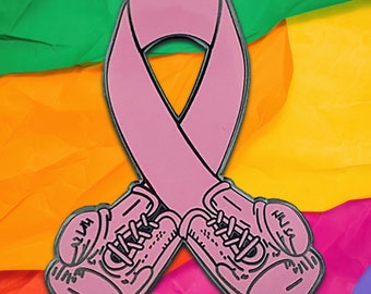 Hope, strength, and breast cancer awareness pin | Premium breast cancer lapel pin