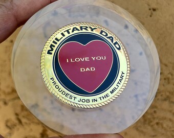 Moneda de papá militar en acrílico