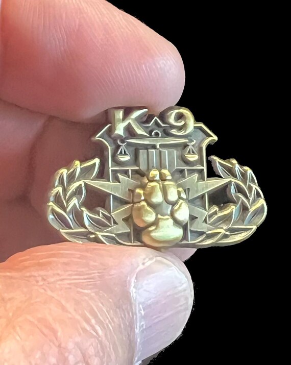 K9 Bomb Dog Handler Pin Antique Gold - Etsy