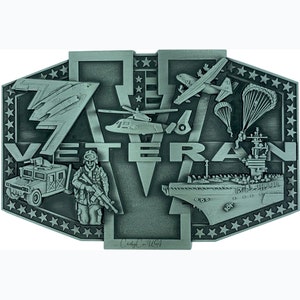 Veteran belt buckle. Antique Silver