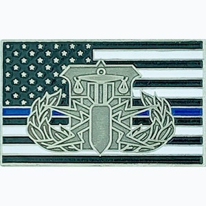 Thin Blue Line Flag HDT Basic Lapel Pin